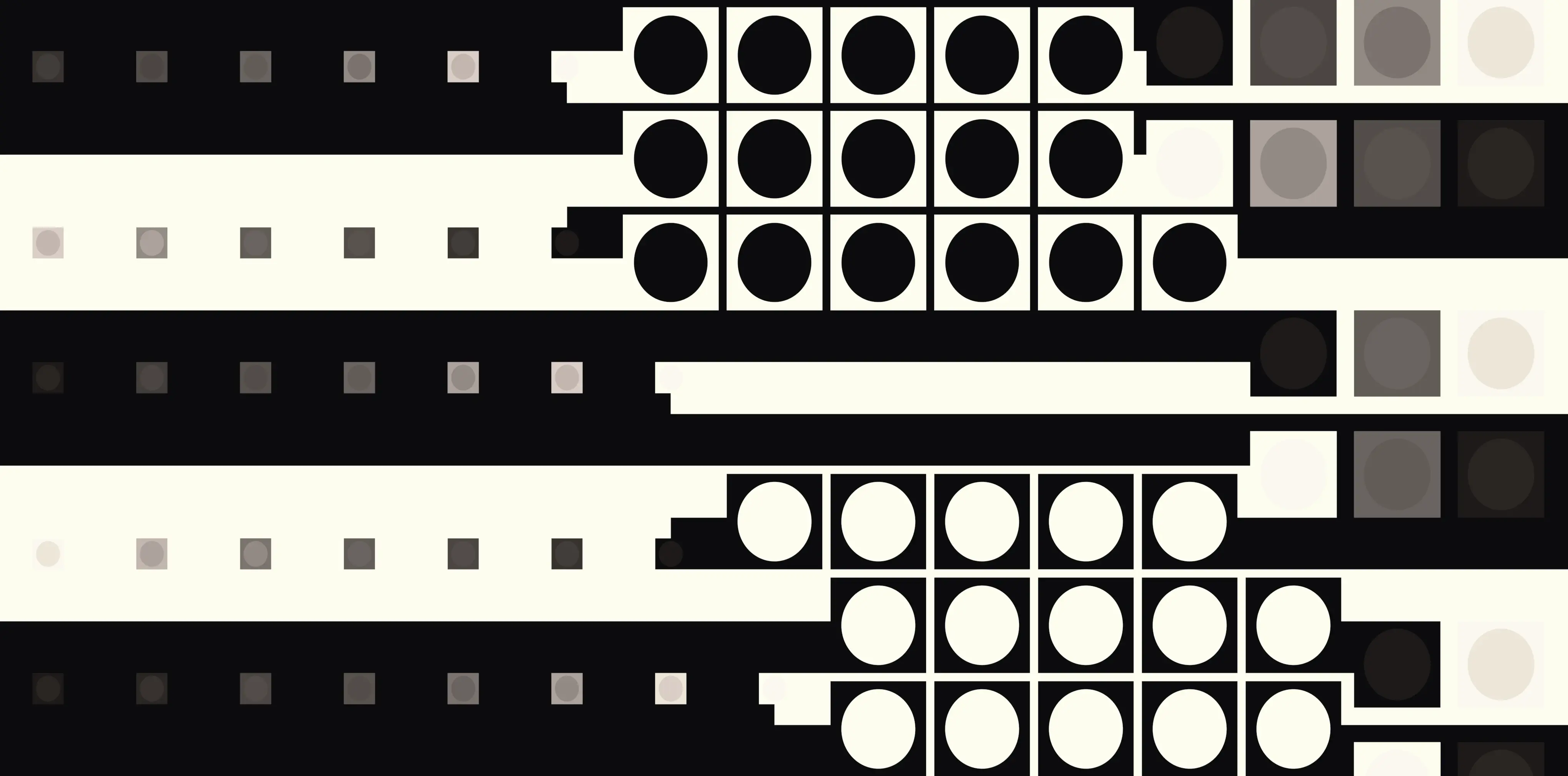 A detail view crop of the A-side, in a different orientation. Notice the subtle differences in tone of the overlapping shapes, and the offset gradients interact.