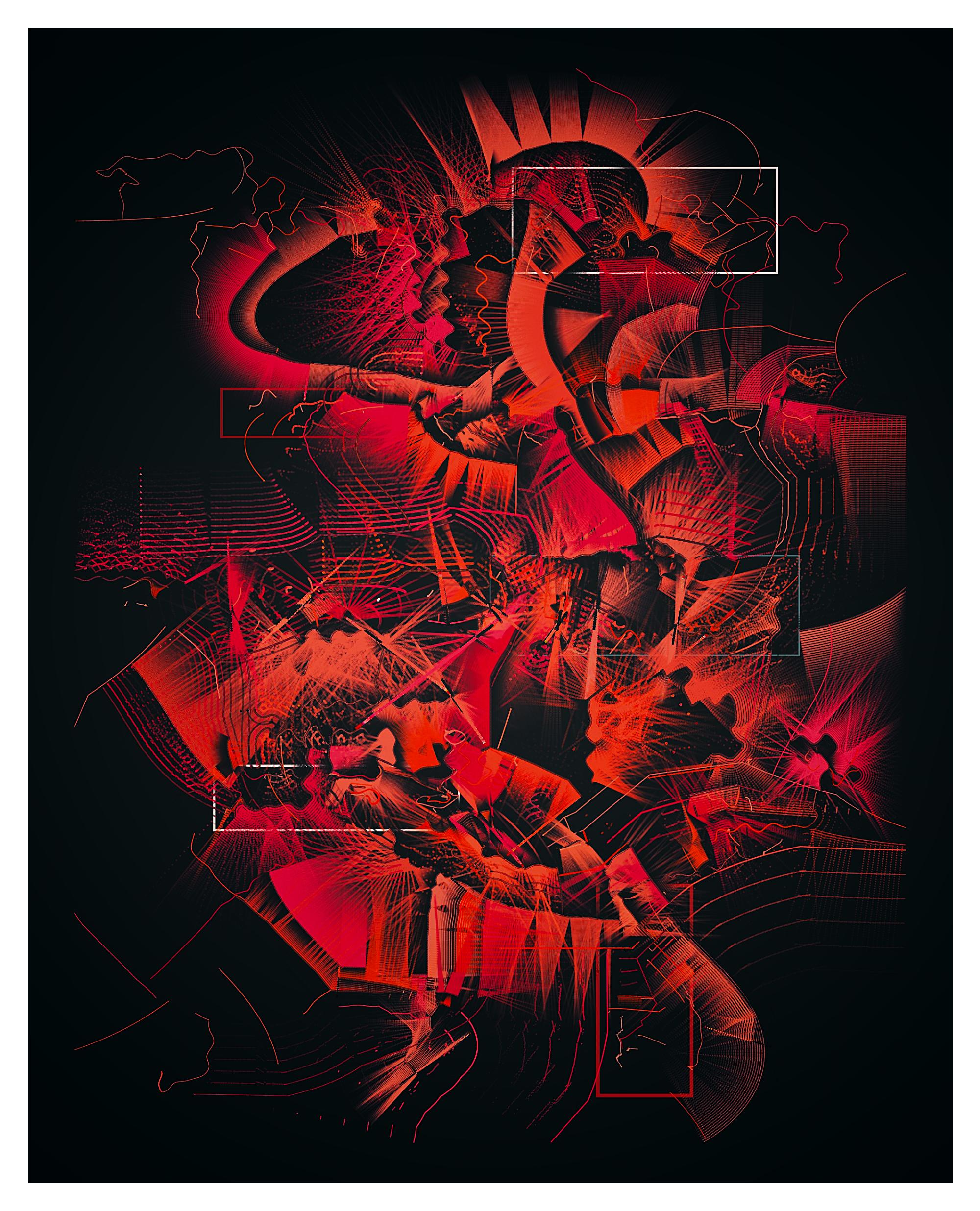 Abstract digital artwork made with Javascript code